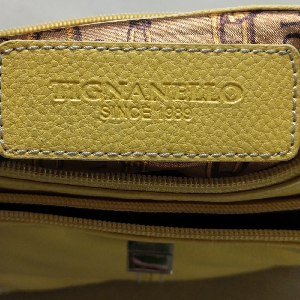 Tignanello Yellow Leather Crossbody Bag - Picture 3 of 8